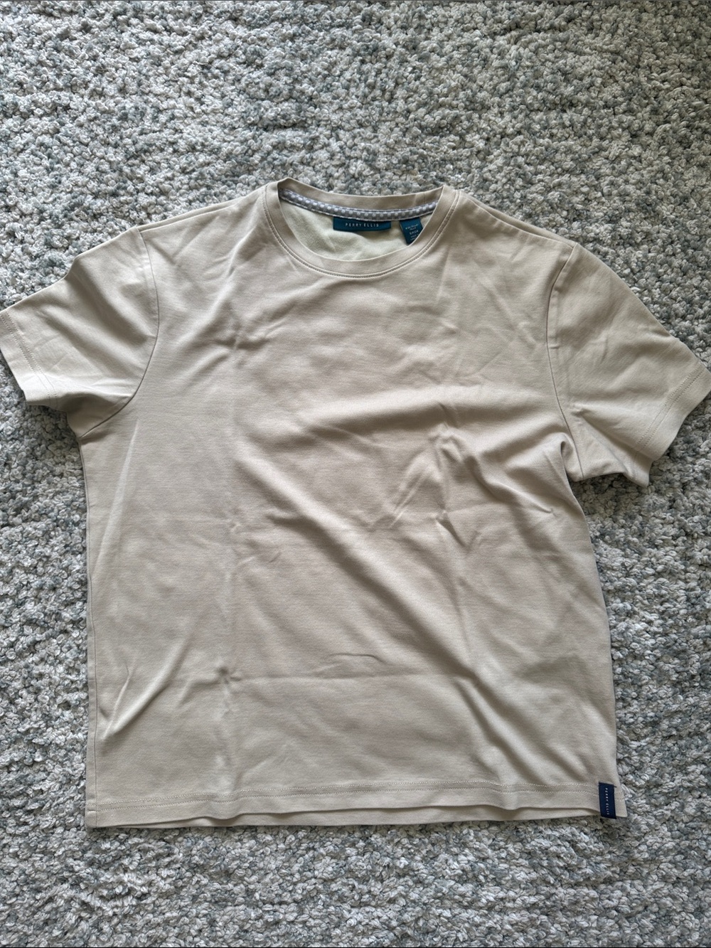 Perry Ellis Men's Crew Neck Tee - Light Beige